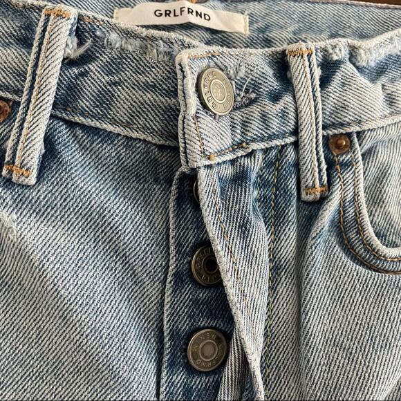 Grlfrnd Jeans Womens 25 Blue Karolina High Rise Distressed Boho Grunge 90s Y2K - Picture 5 of 7
